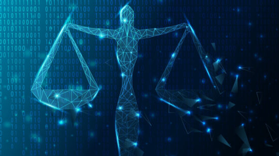 Binary code background vector illustration, blockchain and legal, made of triangle shape, crushing and fading in the dark-shutterstock_1299146458