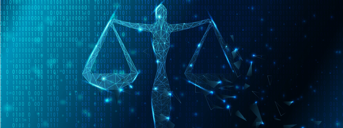 Binary code background vector illustration, blockchain and legal, made of triangle shape, crushing and fading in the dark-shutterstock_1299146458